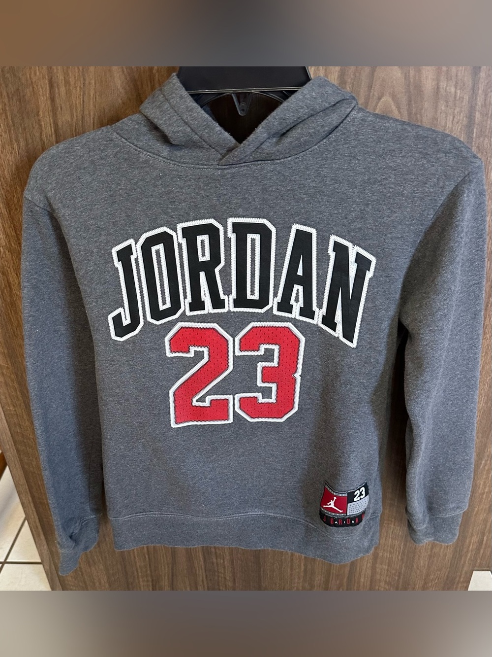 Jordan 23 Hoodie Gray Kids Boys Size Meduim.